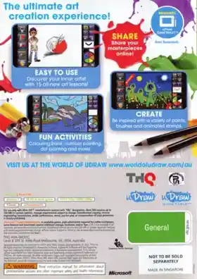 uDraw Studio Instant Artist (USA) box cover back